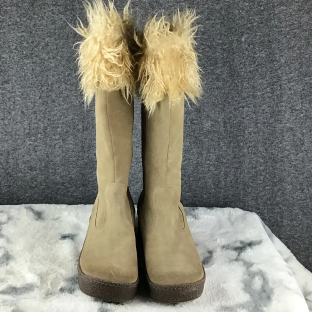 Y2K 90s Vintage Bongo Penny Lane Fur-Trimmed Women's Boots Size 10